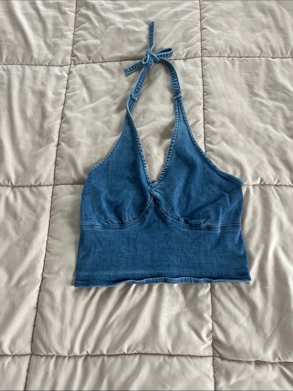 Hollister Blue Denim Halter Crop